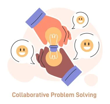 Collaborative problem solving. Character with conflict resolution skill Illustrazione stock