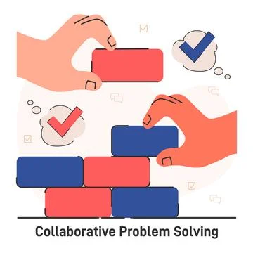 Collaborative problem solving. Character with conflict resolution skill 스톡 일러스트