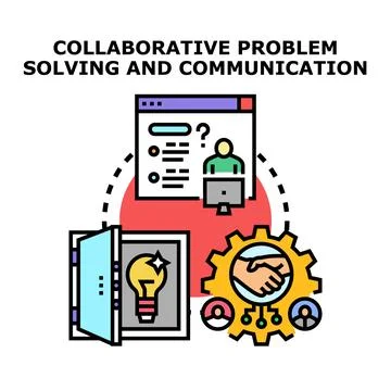 Collaborative problem solving communication and teamwork concept イラスト素材
