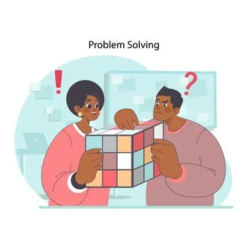 Collaborative problem-solving concept. Flat vector illustration 스톡 일러스트