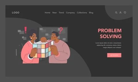 Collaborative problem-solving concept. Flat vector illustration Stock Illustration