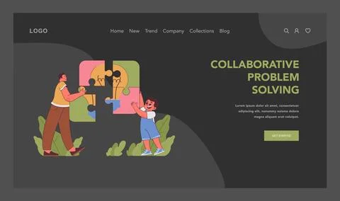 Collaborative Problem Solving concept. Flat vector illustration Stock Illustration