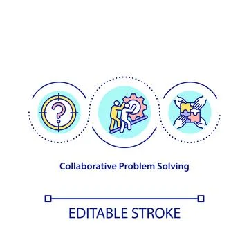 Collaborative problem solving concept icon Stock Illustration