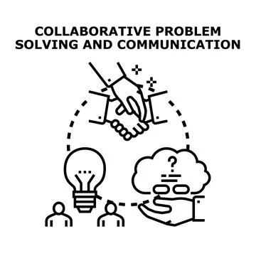 Collaborative problem solving process and business communication Stock Illustration