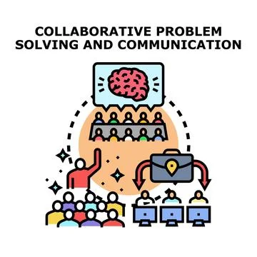 Collaborative problem solving process and business communication イラスト素材