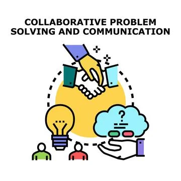 Collaborative problem solving process and business communication Stock Illustration
