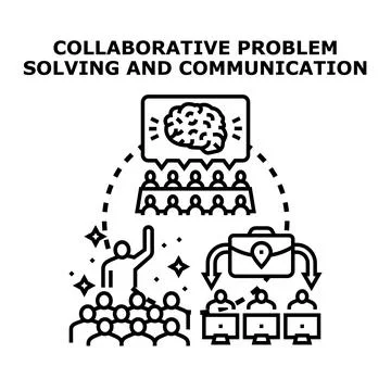 Collaborative problem solving process and business communication Stock Illustration