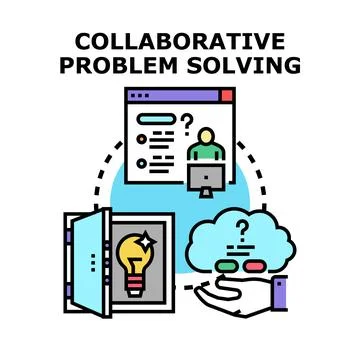 Collaborative problem solving process for business innovation Stock Illustration