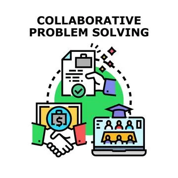 Collaborative problem solving process with teamwork and communication イラスト素材