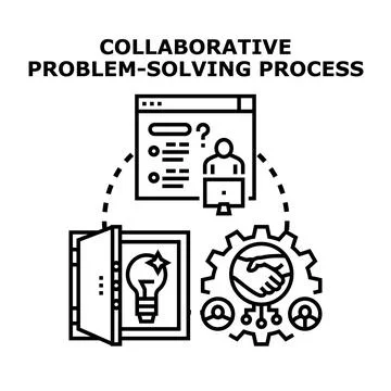 Collaborative problem solving process vector icon concept Stock Illustration