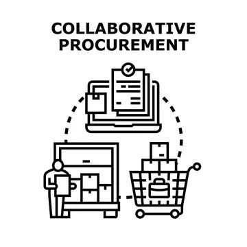 Collaborative procurement process managing online orders and logistics 库存插图