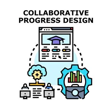 Collaborative progress design for business development 库存插图