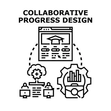 Collaborative progress design for business development 스톡 일러스트
