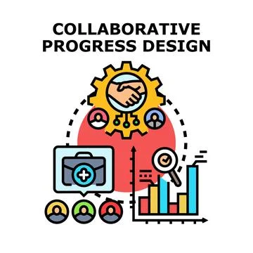 Collaborative progress design meeting for business solutions イラスト素材