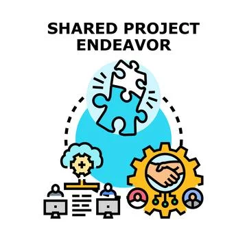 Collaborative project endeavor for teamwork and solutions Stock Illustration