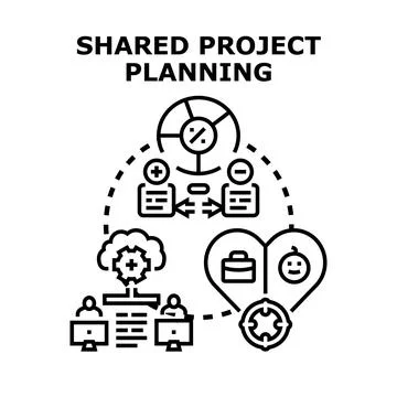 Collaborative project planning and goal achievement concept Stock Illustration