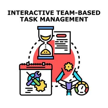 Collaborative project progress and efficient task management systems Stock Illustration