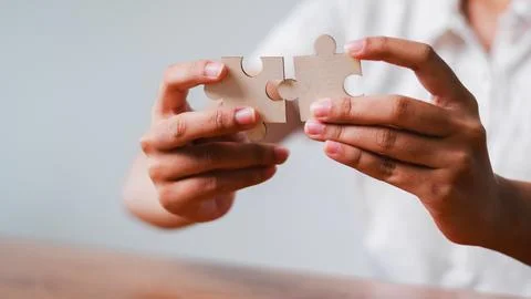 Collaborative puzzle solving event indoor space interactive content engagin.. Stock Photos