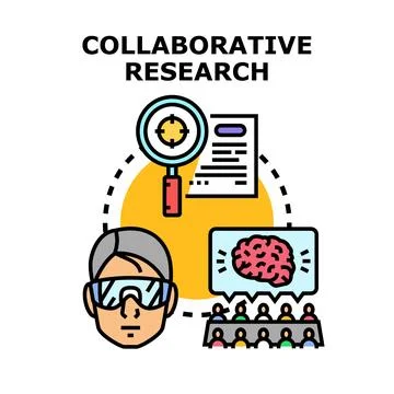 Collaborative research project development and science studies Stock Illustration