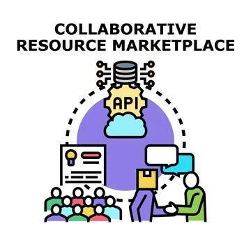 Collaborative resource marketplace concept vector illustration イラスト素材