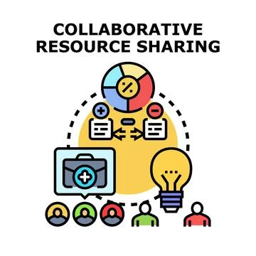 Collaborative resource sharing concept creating business solutions Stock Illustration
