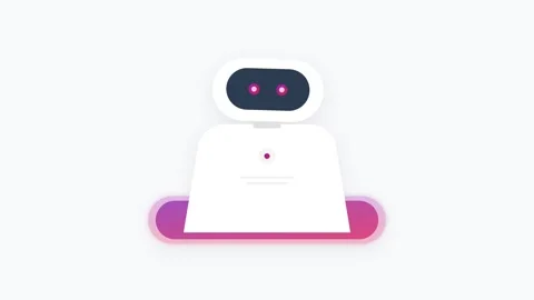 Collaborative Robot with Violet-to-Pink Gradient Safety Bumper Pulsing in S.. Видео 346202290