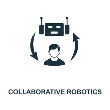 Collaborative Robotics icon. Monochrome style design from industry 4.0 icon Stock Illustration