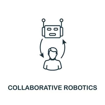 Collaborative Robotics icon. Thin line style industry 4.0 icons collection. UI Stock Illustration