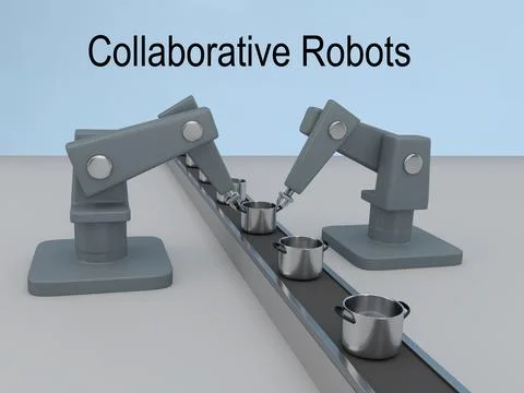 Collaborative Robots concept Stock Illustration
