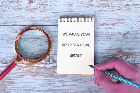 Collaborative spirit is valued in teamwork, promoting engagement and creati.. Stock Photos