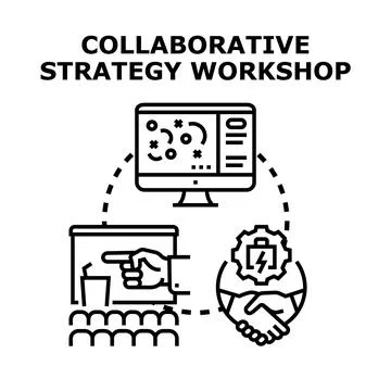 Collaborative strategy workshop for business planning development イラスト素材