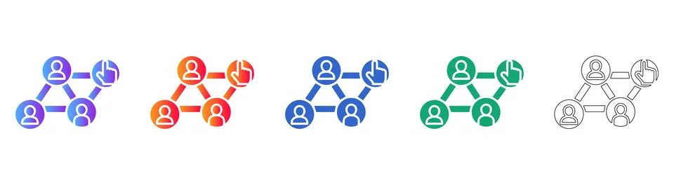 Collaborative Team Network Node Illustration イラスト素材