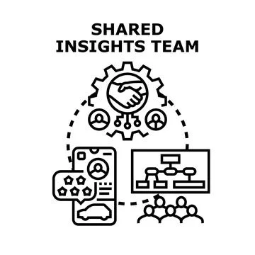 Collaborative team sharing insights for business planning Stock Illustration