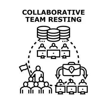 Collaborative team working and developing new projects Stock Illustration