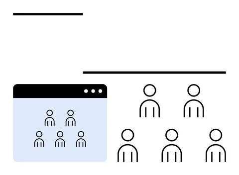 Collaborative Team Working on Projects through Online Platforms and In-Pers.. Illustrazione stock