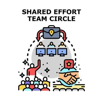 Collaborative teamwork achieving business success in a connected enterprise Illustrazione stock