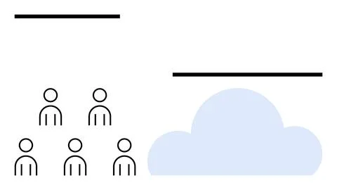 Collaborative Teamwork and Cloud Technology for Efficient Information Manag.. Stock Illustration