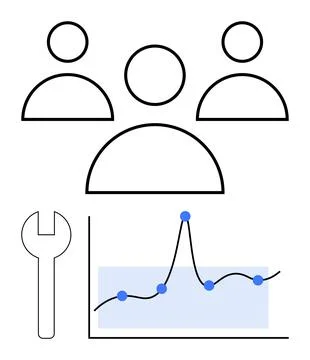 Collaborative Teamwork and Data Analysis for Effective Project Management Illustrazione stock