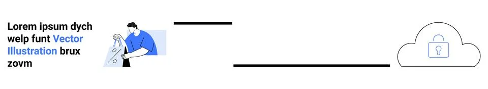 Collaborative Teamwork Concept Leading to Secure Cloud Data Storage Solution Stock Illustration