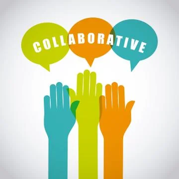 Collaborative teamwork design Illustrazione stock