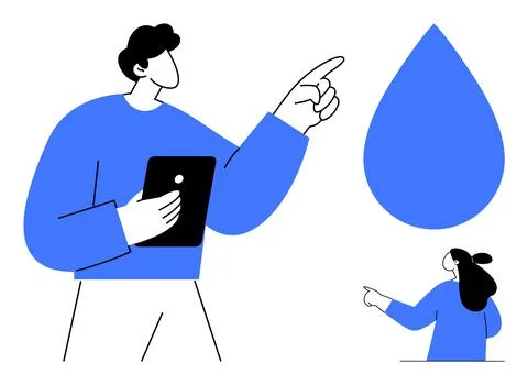 Collaborative Teamwork with Digital Technology and Communication Stock Illustration