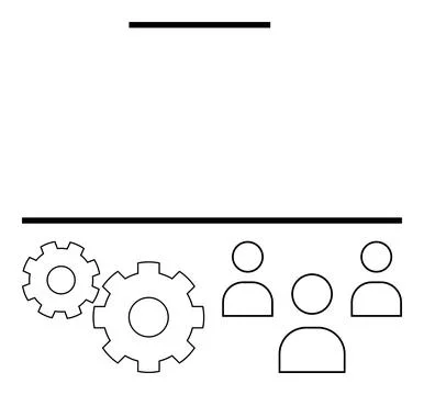 Collaborative Teamwork Interconnected Gears and People Working Together Stock Illustration