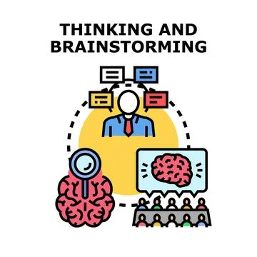 Collaborative thinking and brainstorming for business development Illustrazione stock