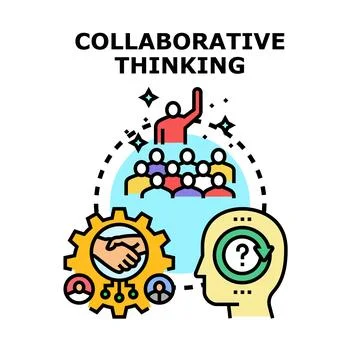 Collaborative thinking creating shared ideas and teamwork Ilustración de archivo