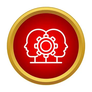 Collaborative thinking process icon representing teamwork and strategy Stock Illustration