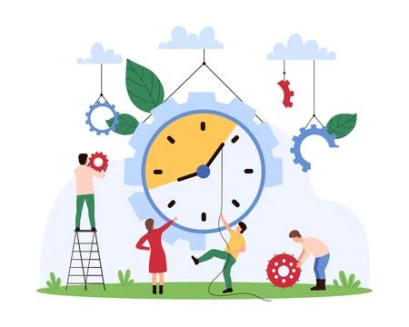 Collaborative time management and productivity concept Ilustración de archivo
