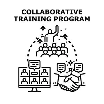 Collaborative training program concept for business education Stock Illustration