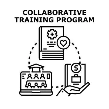 Collaborative training program connecting learning with career growth Illustration