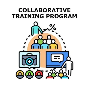 Collaborative training program developing business skills and knowledge Stock Illustration