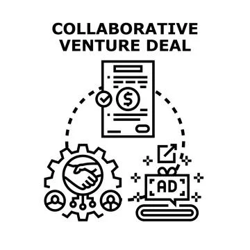Collaborative venture deal concept creating business partnership Stock Illustration
